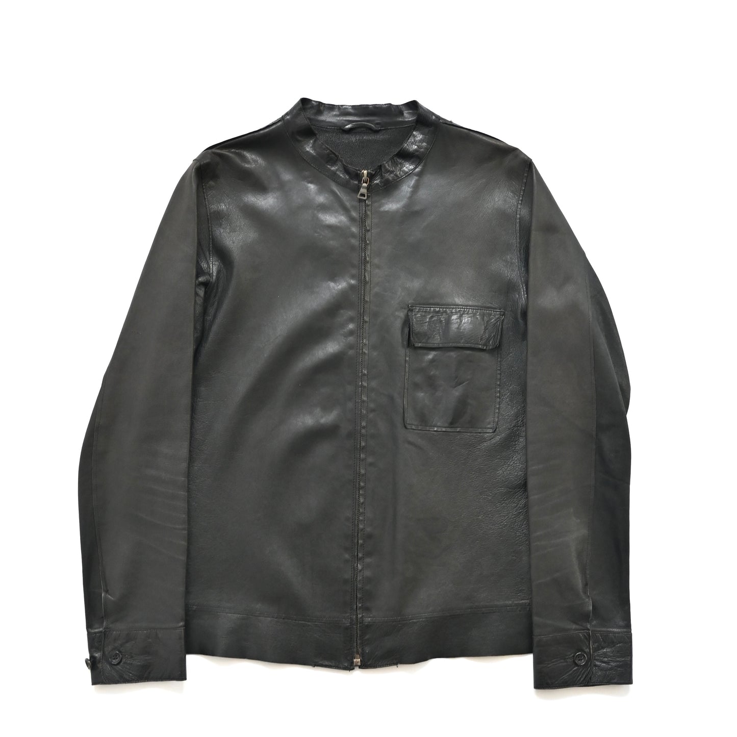 1998ss jil sander lamb leather high neek jacket 44