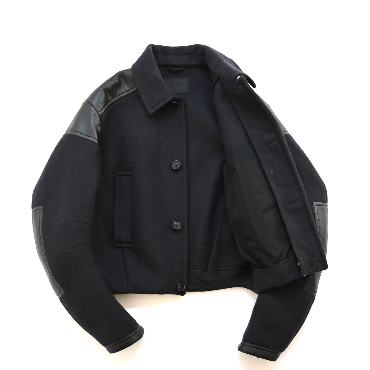 2023aw prada cropped wool blend down jacket M