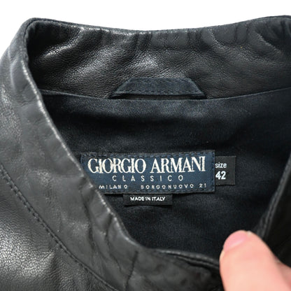 1990s giorgio armani lamb leather jacket 42