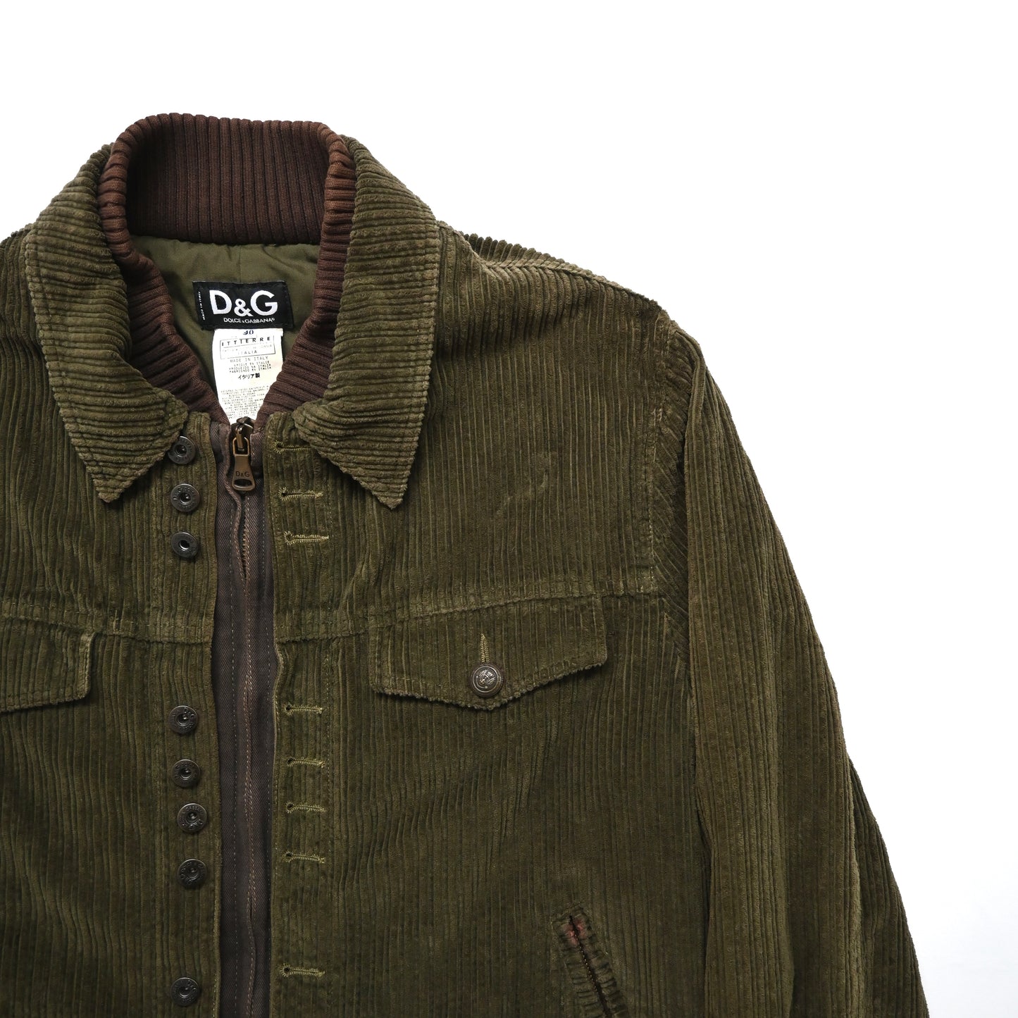 2000s dolce&gabbana corduroy layered jacket 54