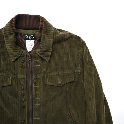 2000s dolce&gabbana corduroy layered jacket 54