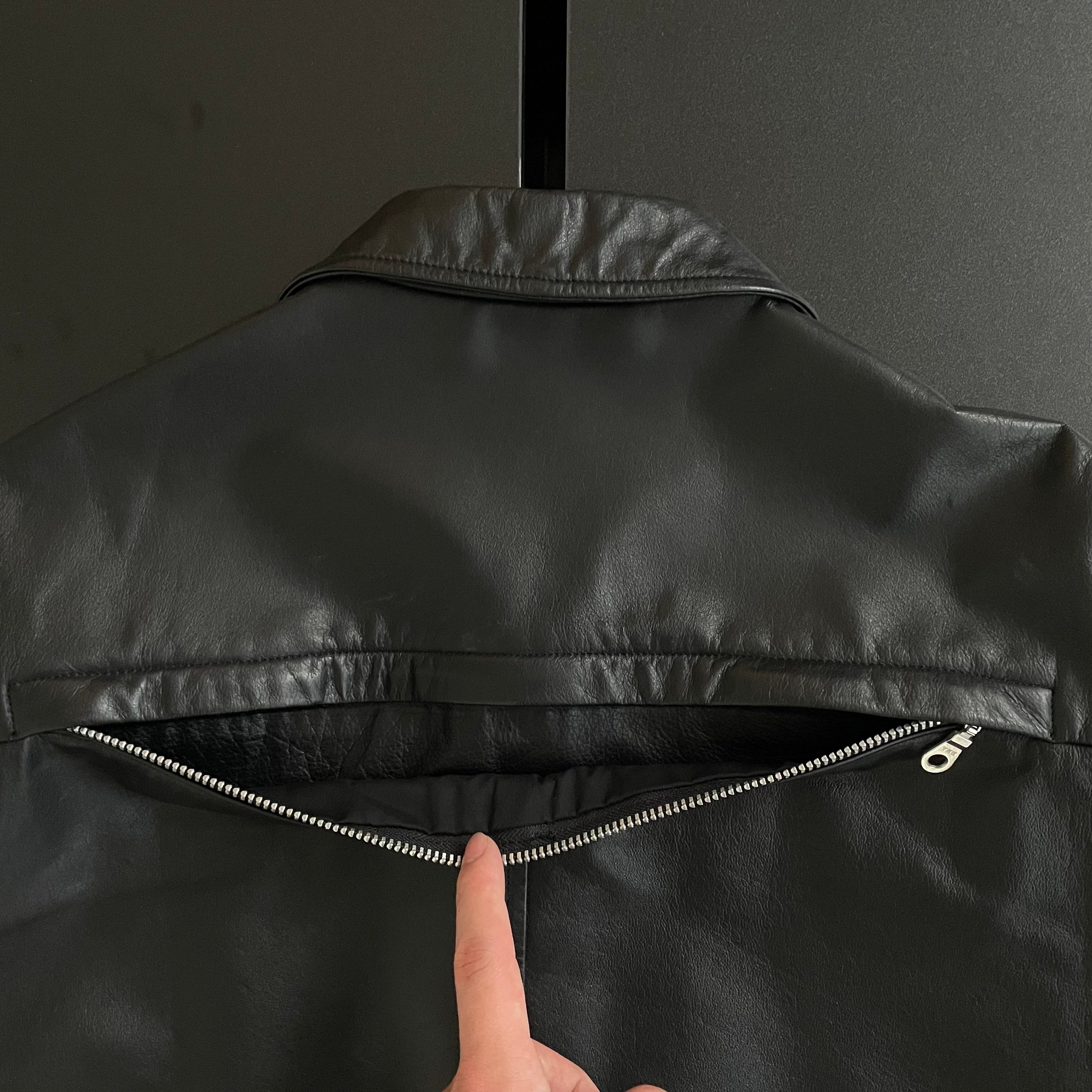 2004aw yohji yamamoto aar back zip leather jacket M – vexed_store