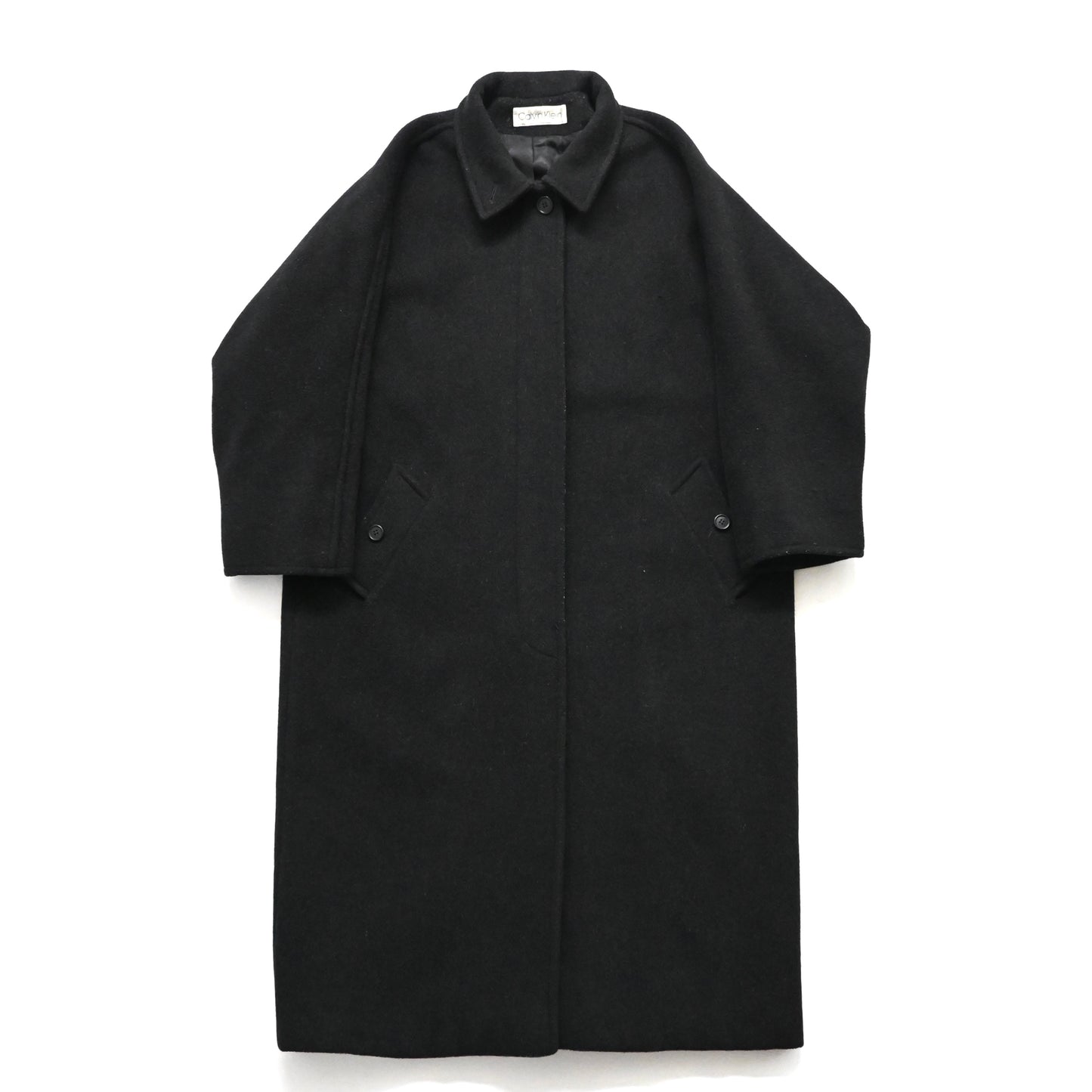 1980s calvin klein wool melton long coat M
