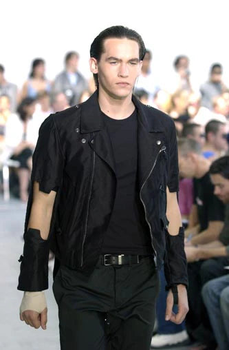 2004ss helmut lang dragonfly cutout leather jacket 50