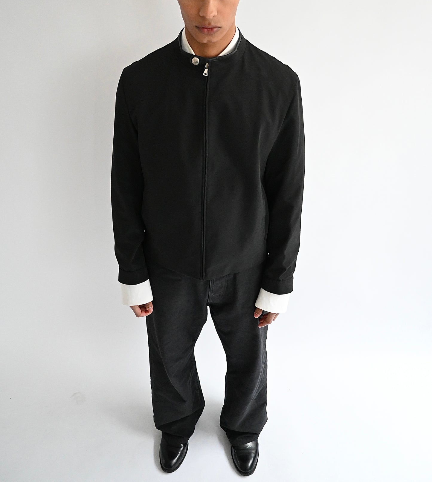 1999aw prada leather piping nylon blouson L