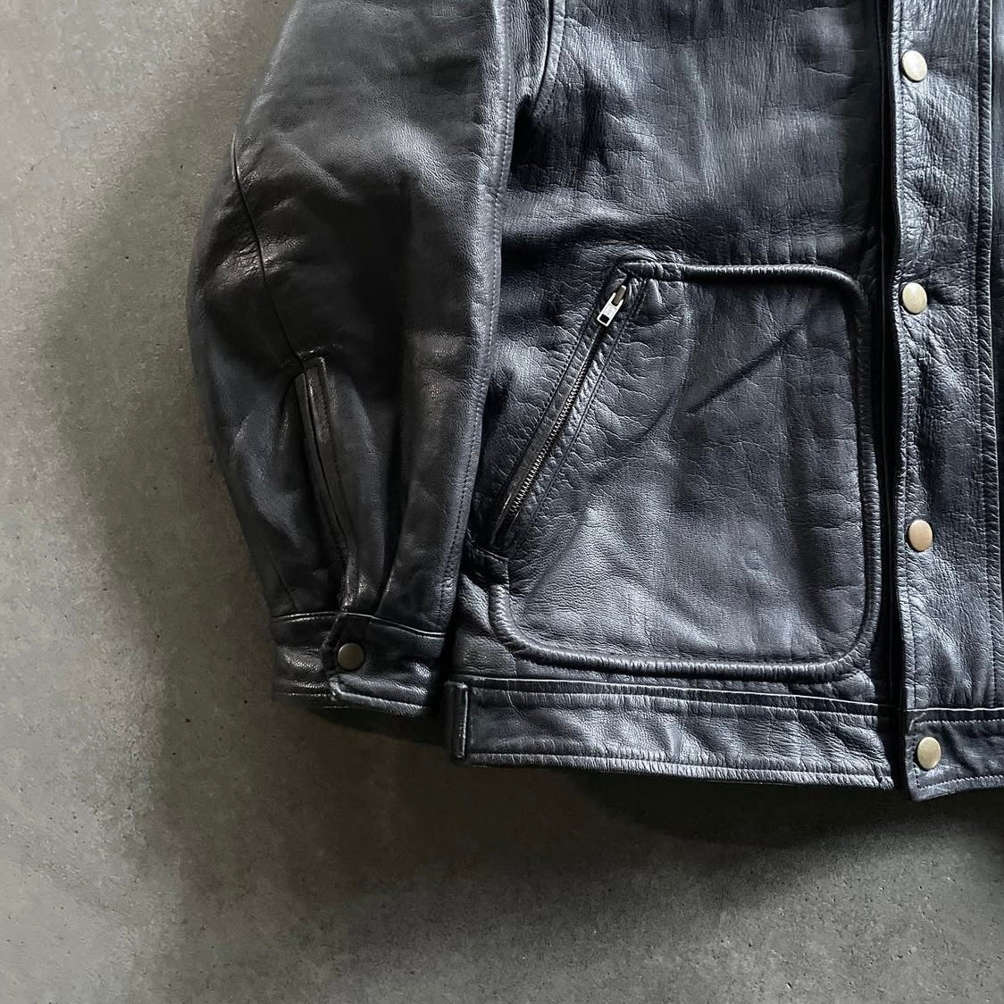 1980s comme des garcons homme leather bomber jacket M