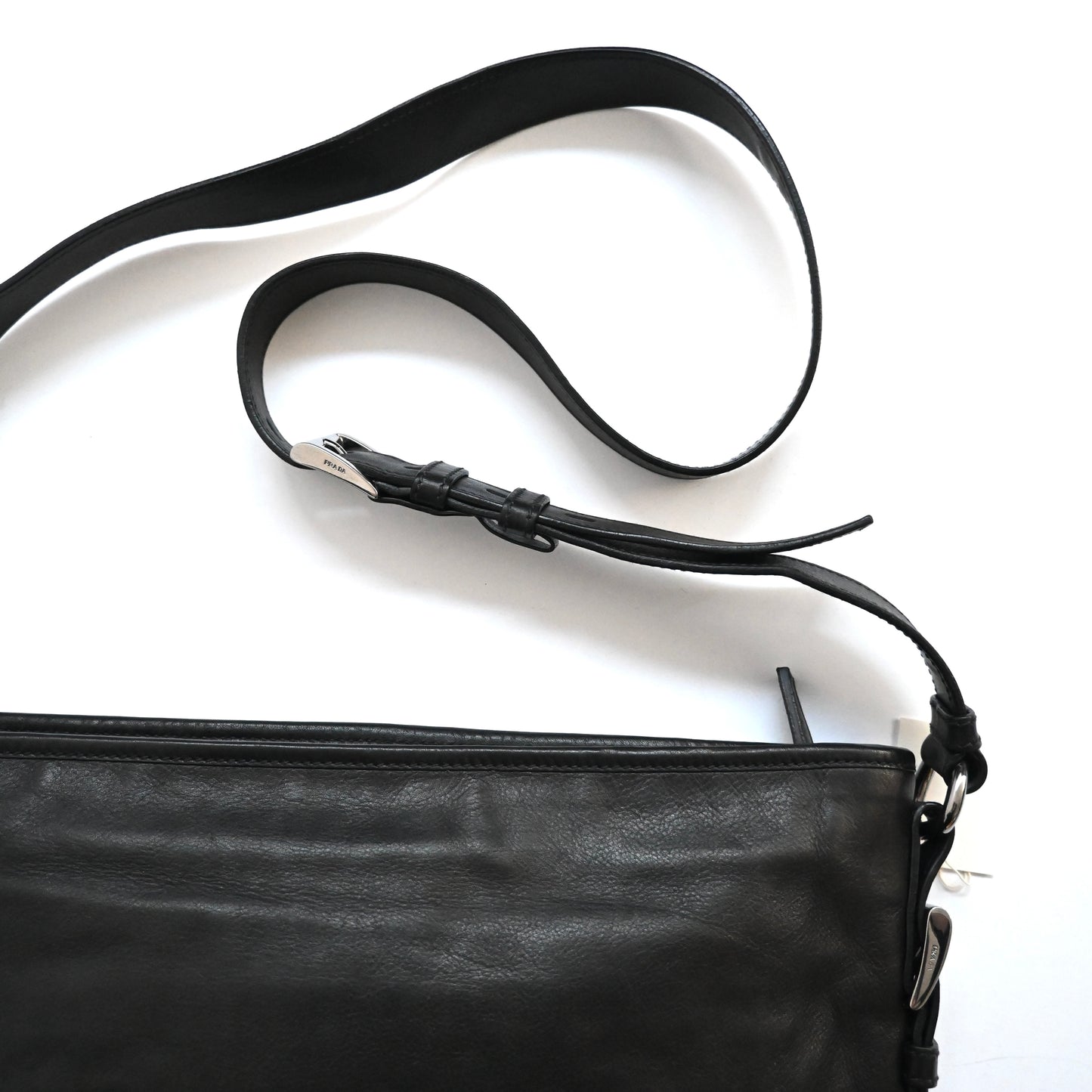 1990s prada cow leather shoulder bag