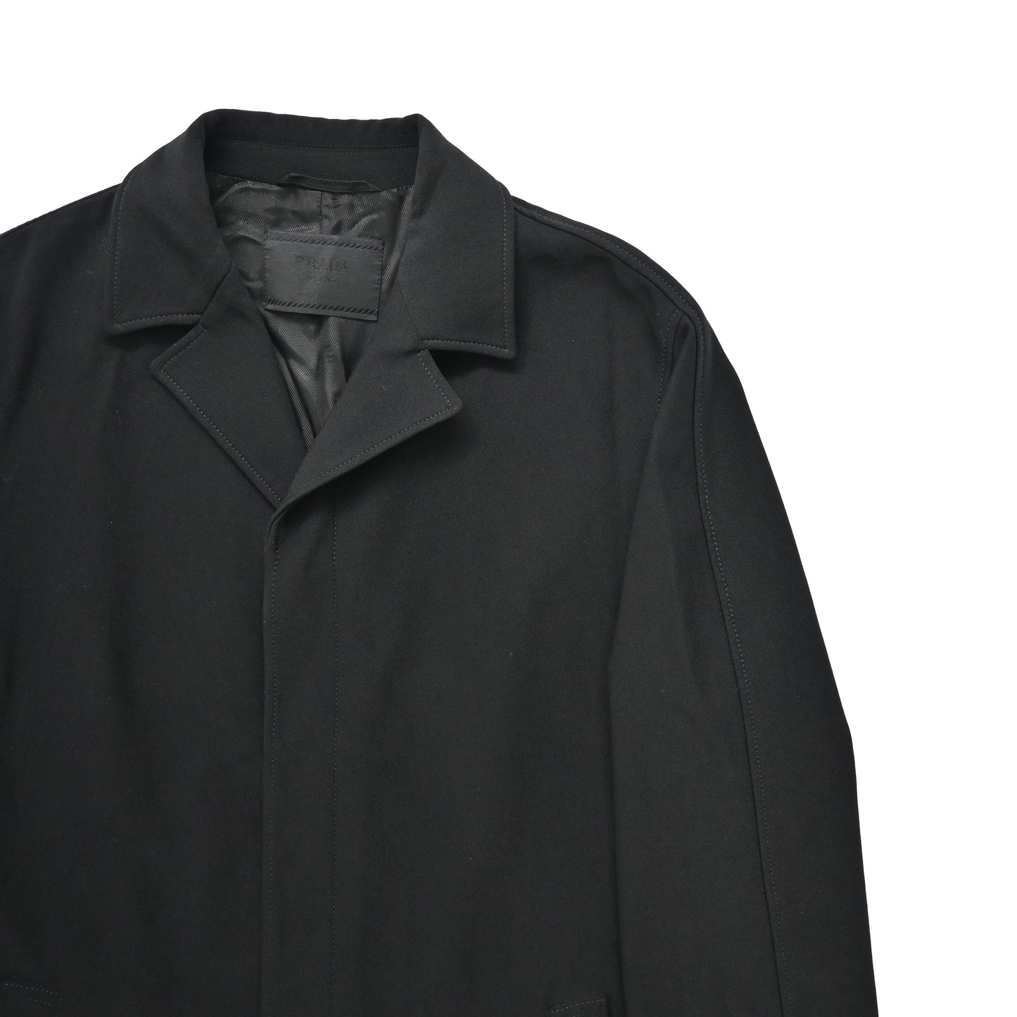 1998aw prada nylon chesterfield coat S
