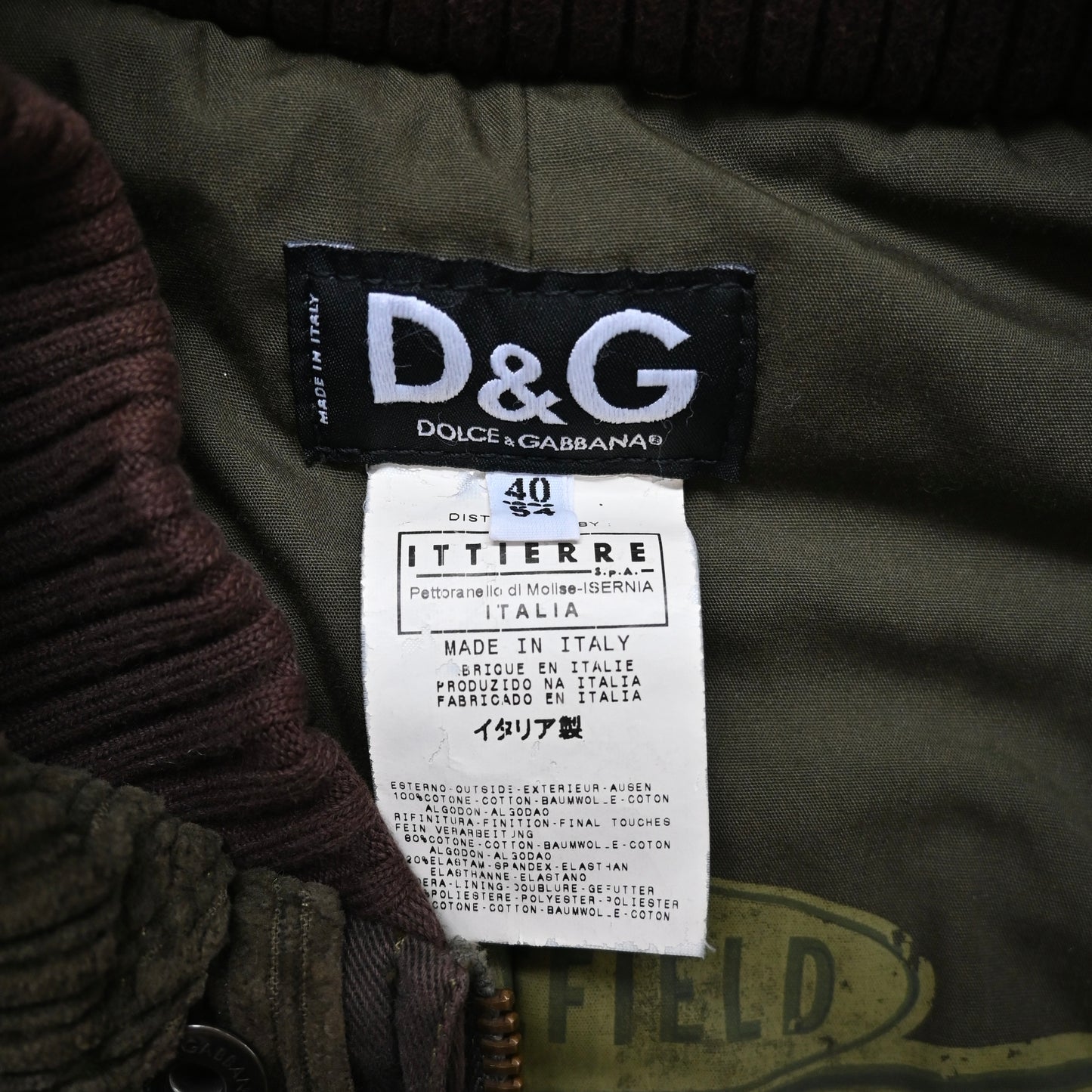 2000s dolce&gabbana corduroy layered jacket 54