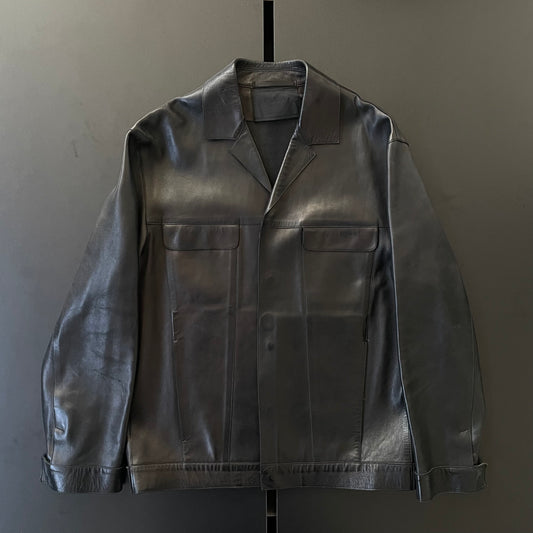 1999ss prada leather tailored blouson 48