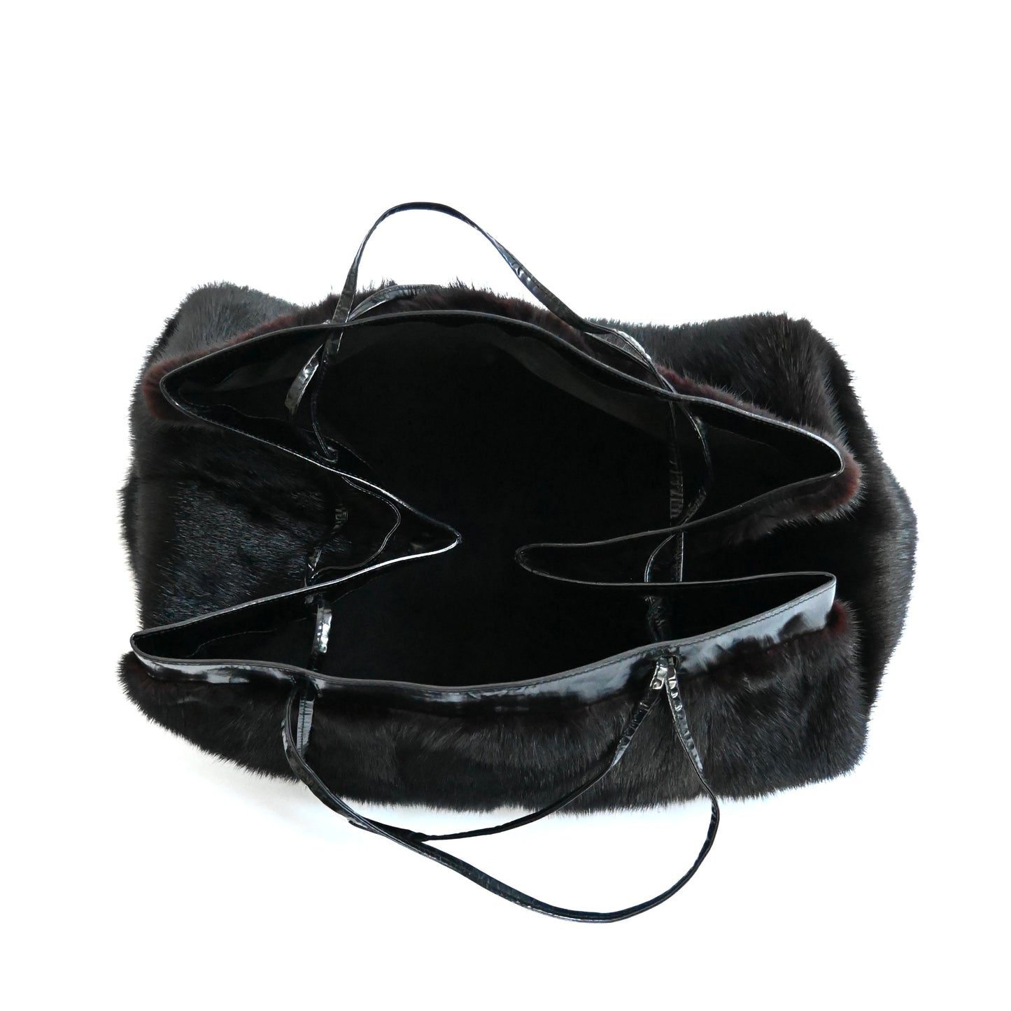 1996ss gucci black fur tote bag by Tom ford