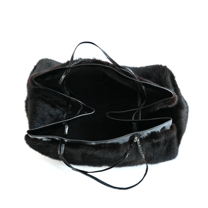 1996ss gucci black fur tote bag by Tom ford