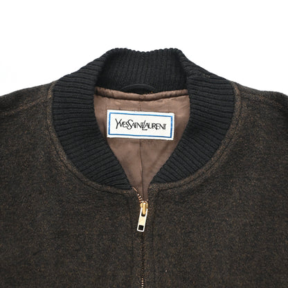 1980s Yves saint laurent wool bomber jacket 50