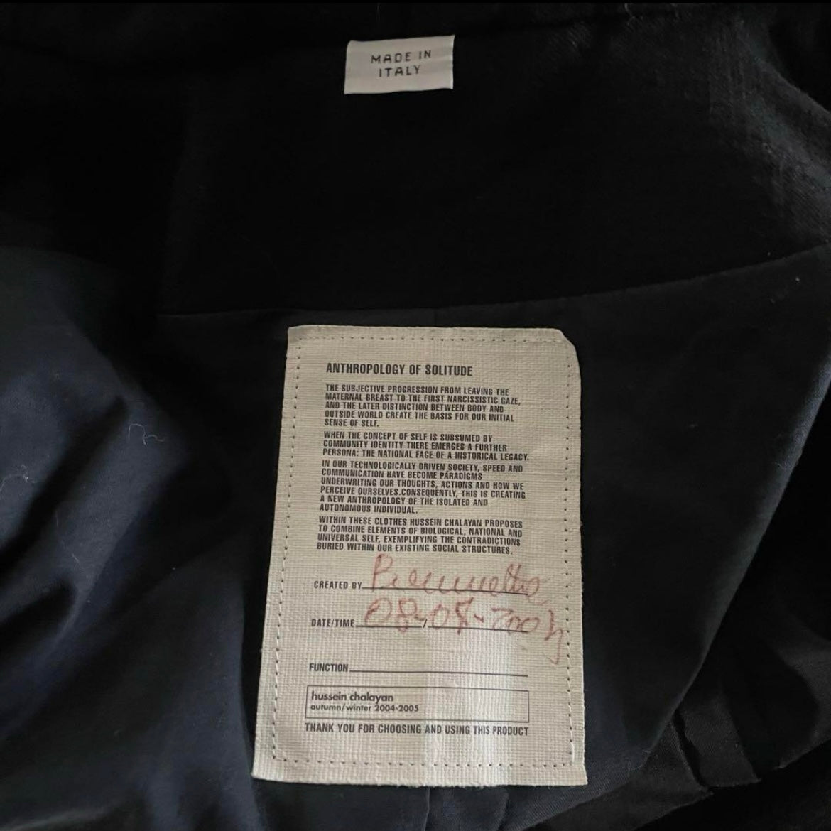 2004aw hussein chalayan fur docking wool coat 40