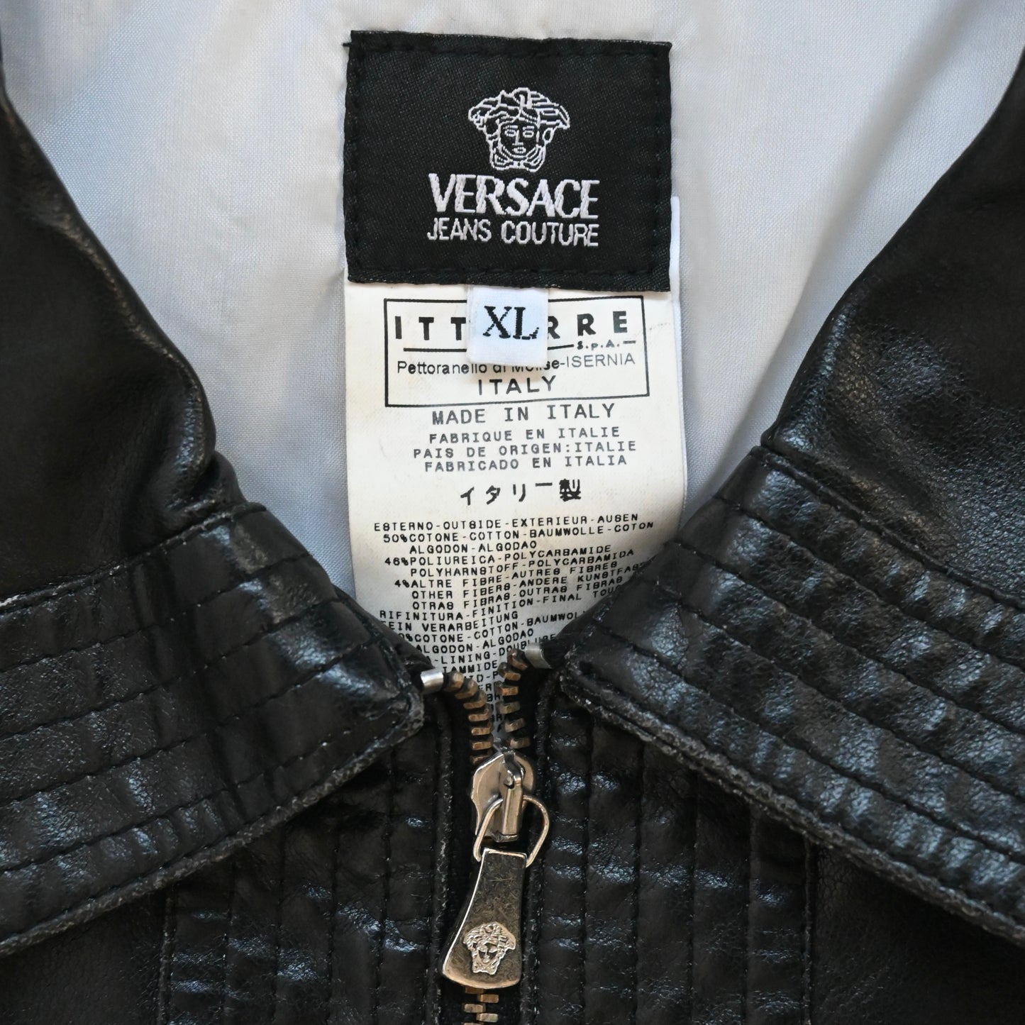 1990s versace kint docking fake leather jacket XL