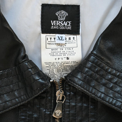 1990s versace kint docking fake leather jacket XL