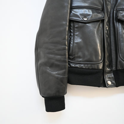 2000s gucci fur docking cow leather jacket 46 by Tom ford