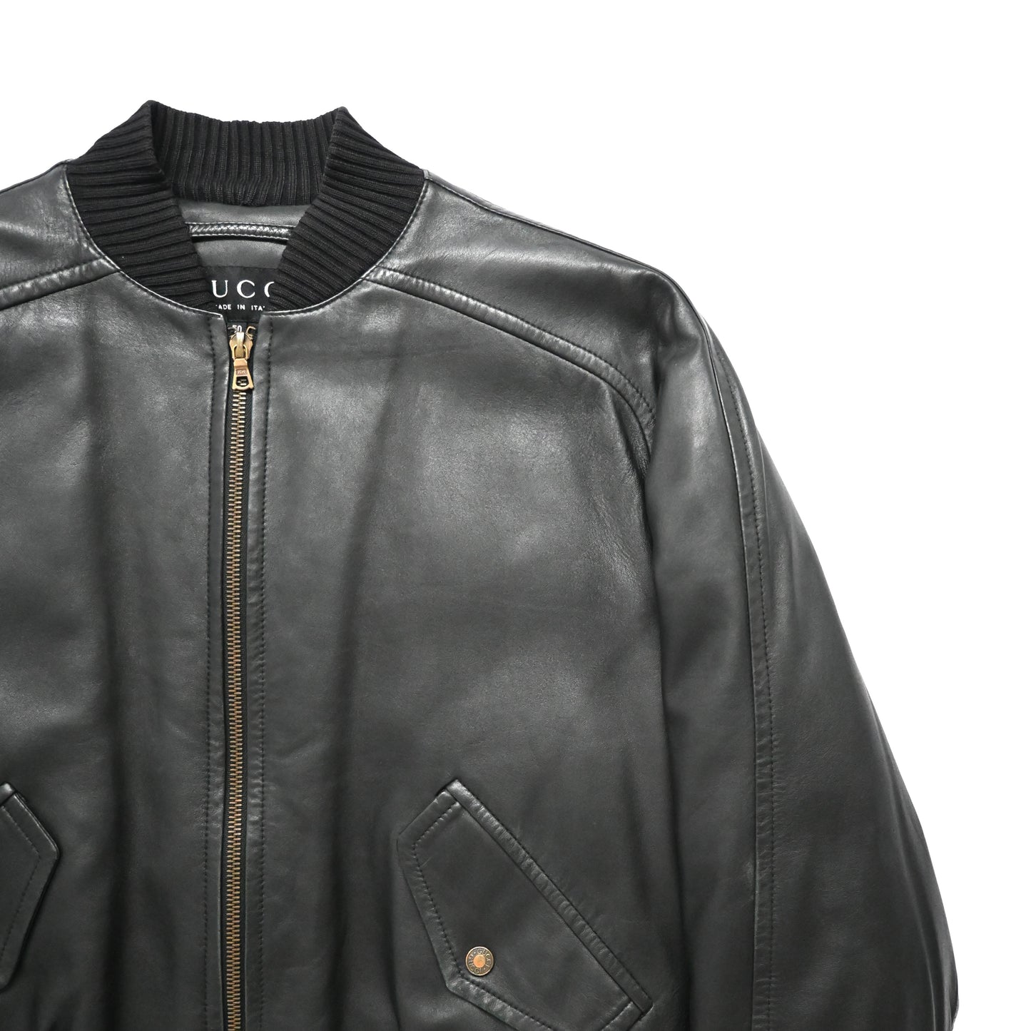 2000s gucci genuine leather bomber jacket 50 by Tom ford