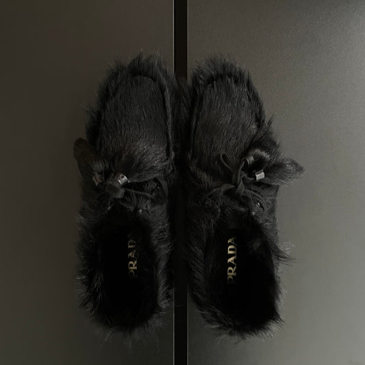 2017aw prada fur Moccasin shoes 7