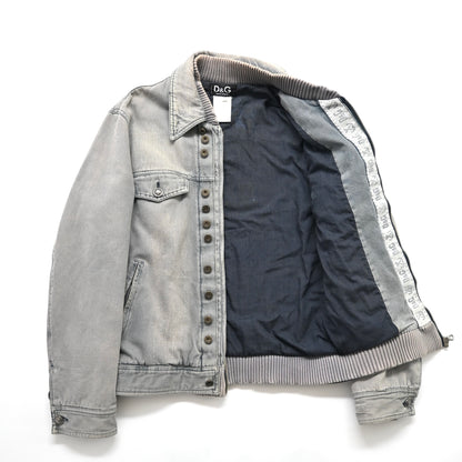 2000s dolce&gabbana denim layered jacket 50
