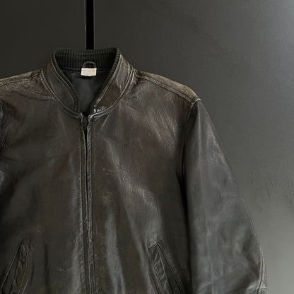 1990s dries van noten lamb leather bomber jacket M