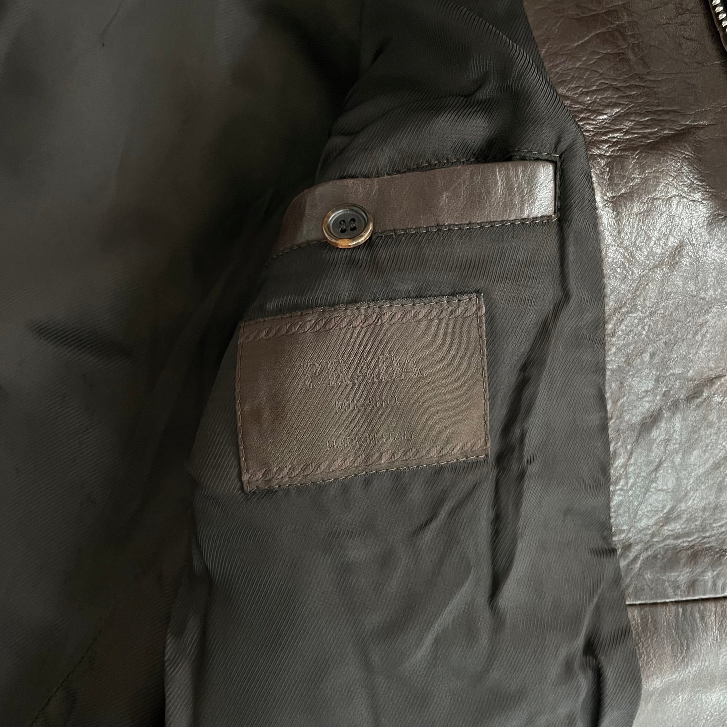 1990s prada cow leather jacket 48