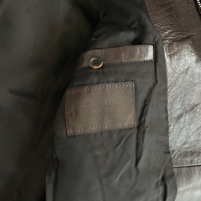 1990s prada cow leather jacket 48