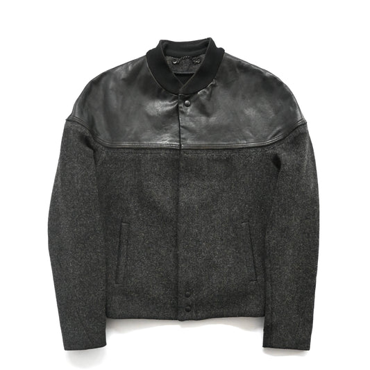 2009aw balenciaga leather docking wool ma-1 jacket 48