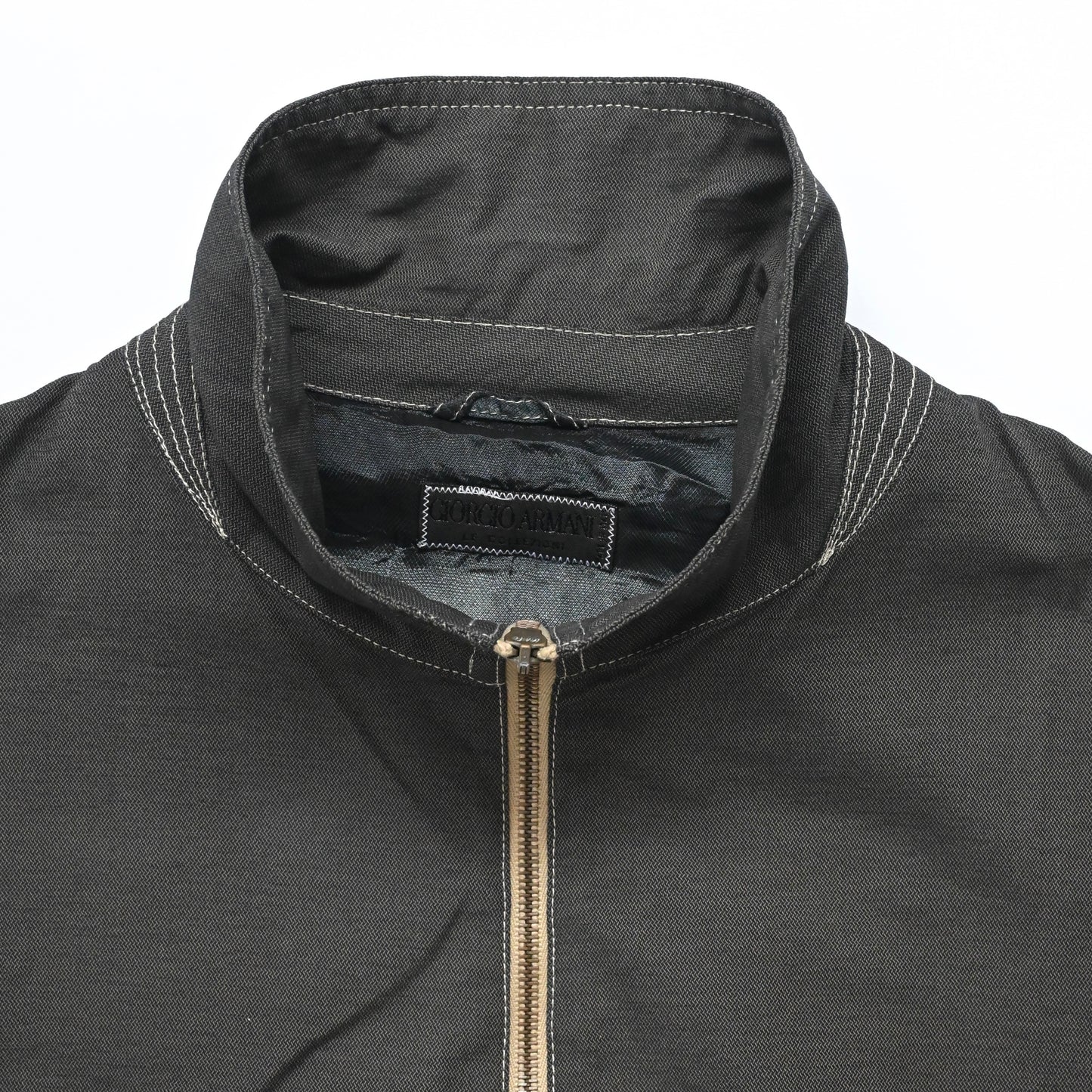 1993aw giorgio armani high neck cotton bomber jacket 50