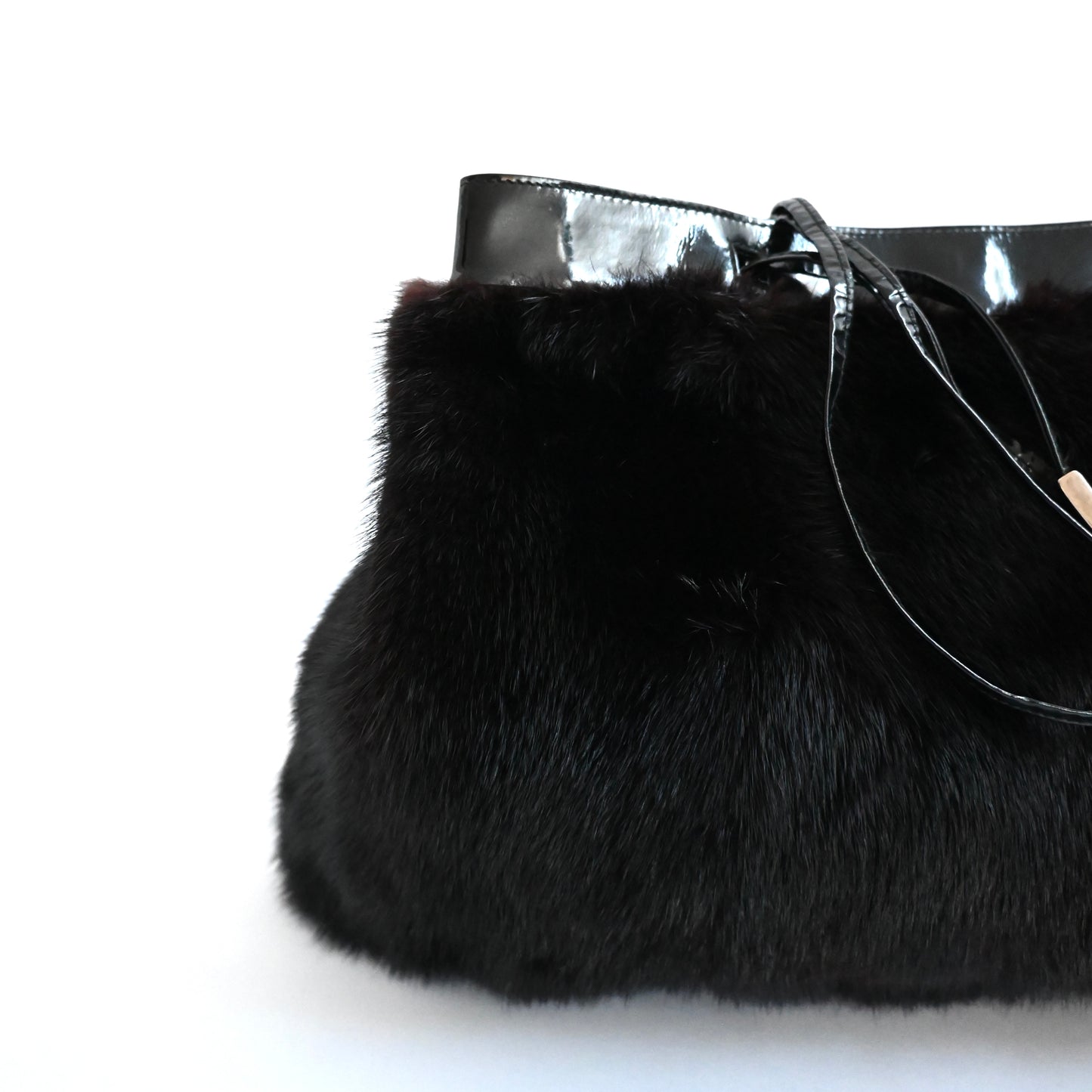 1996ss gucci black fur tote bag by Tom ford