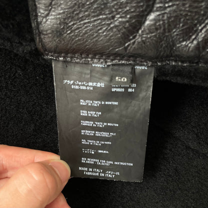 2000s prada leather mouton jacket 50
