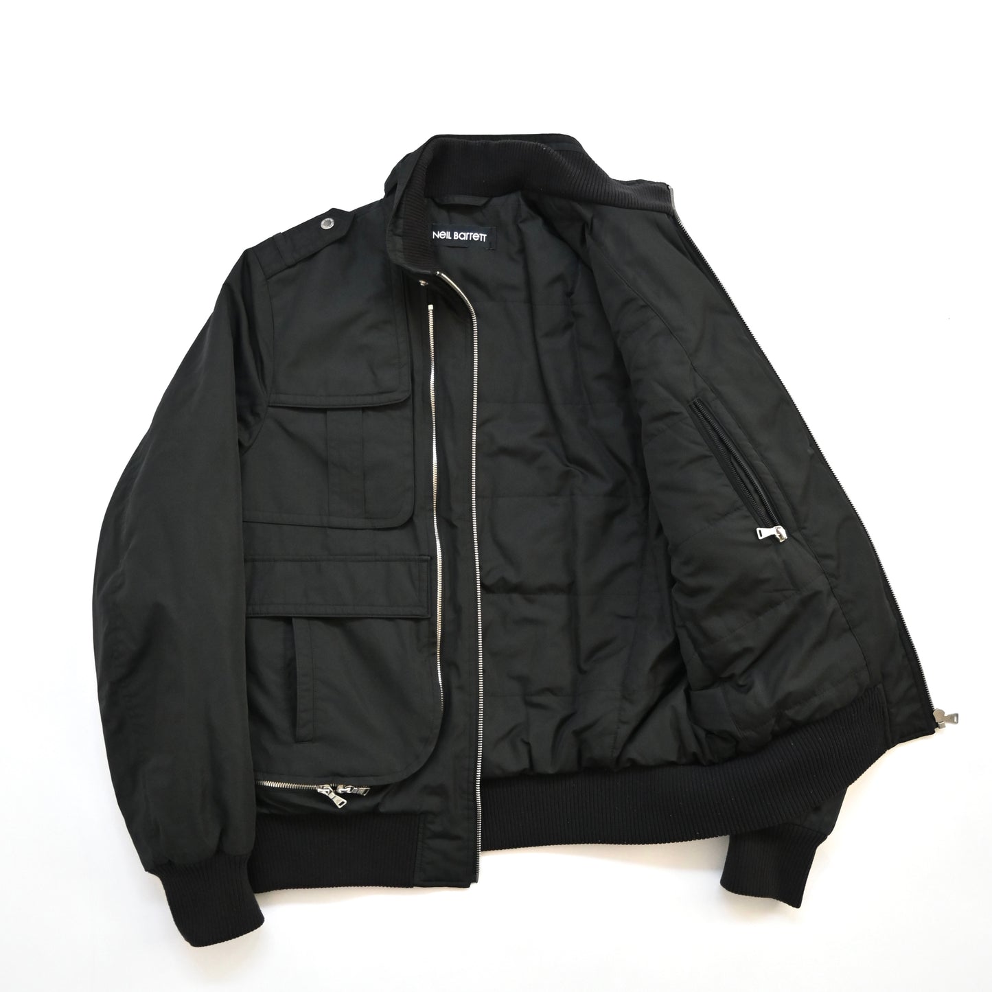 2000s neil barrett multi zipper nylon jacket S