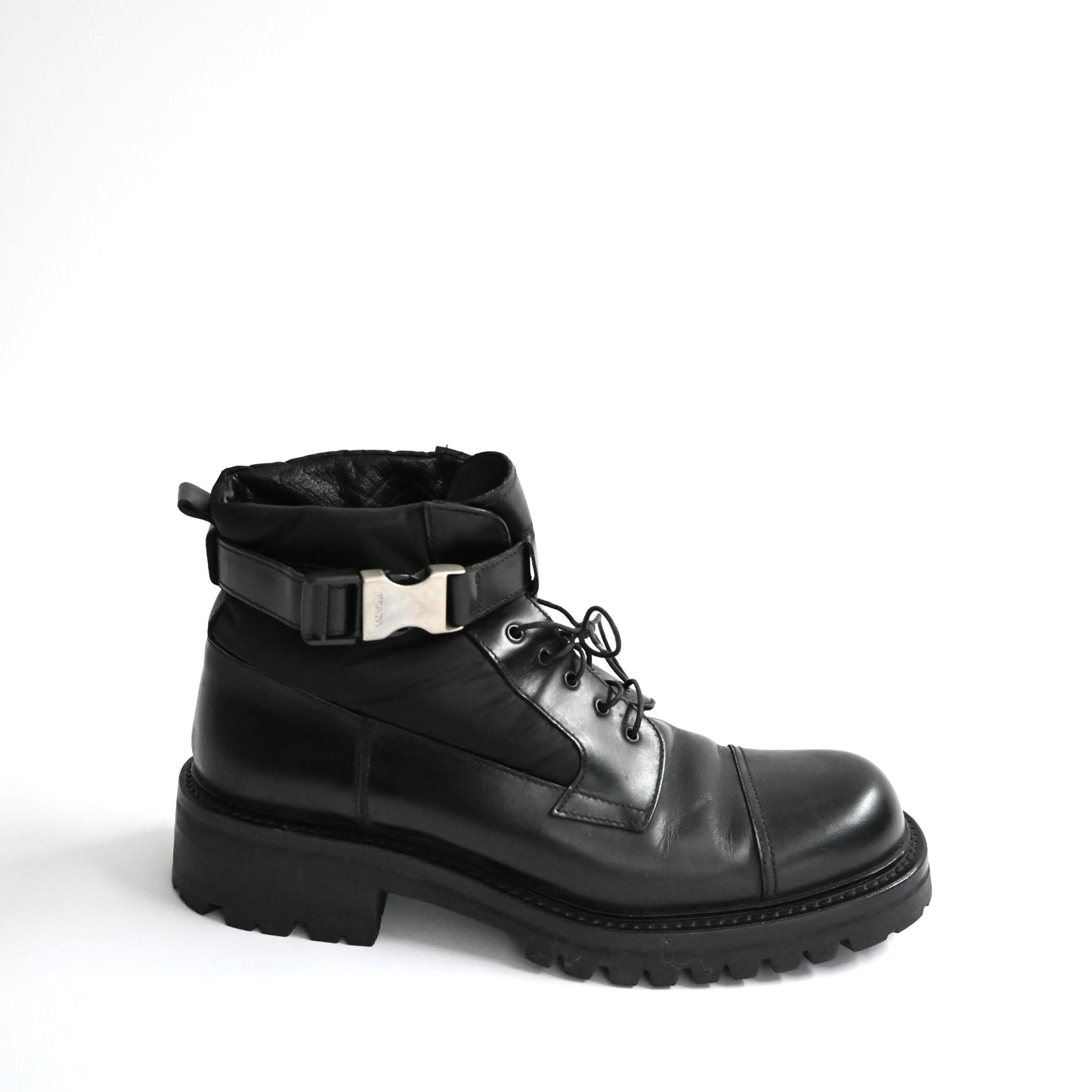 1999aw prada side release buckle leather boots 42