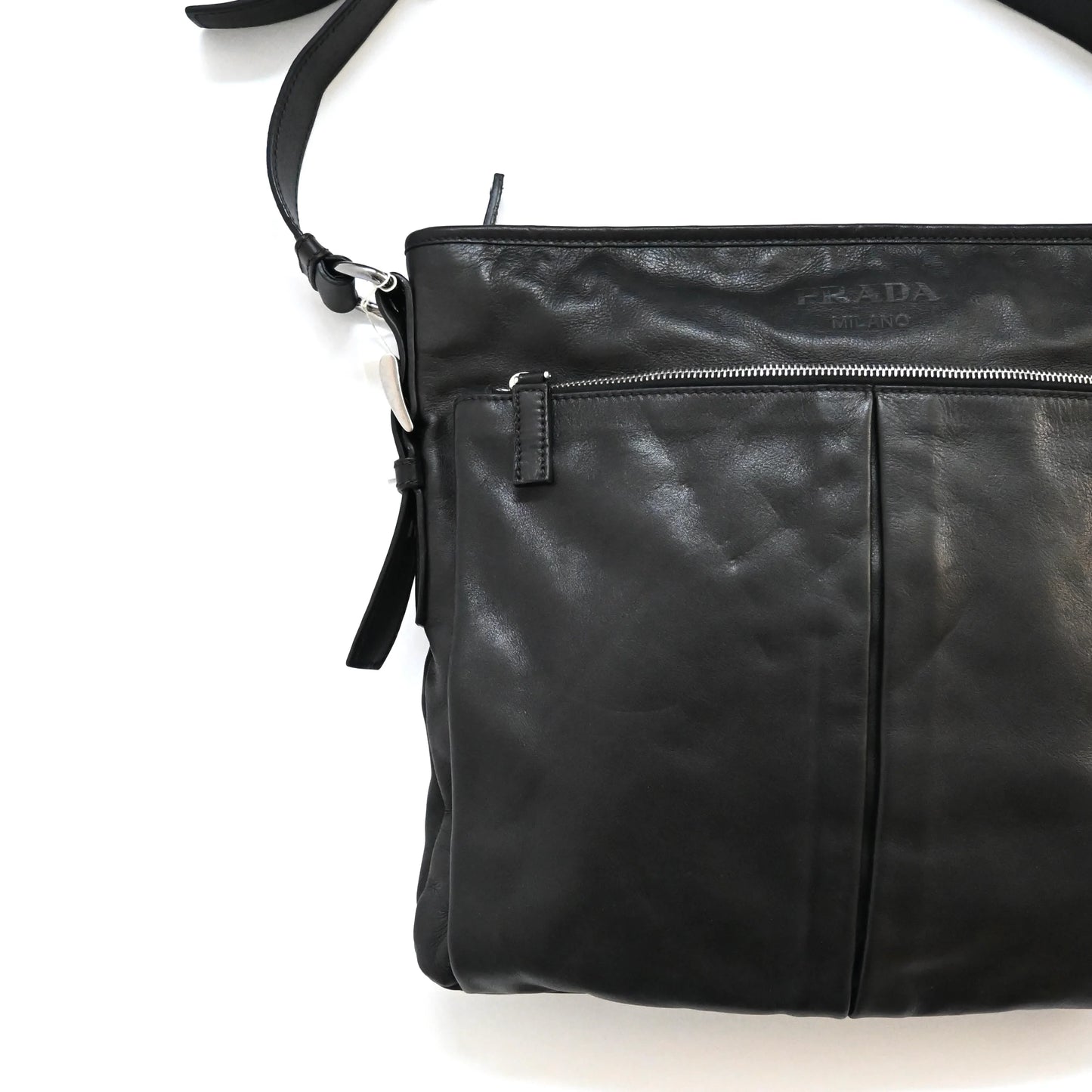 1990s prada cow leather shoulder bag