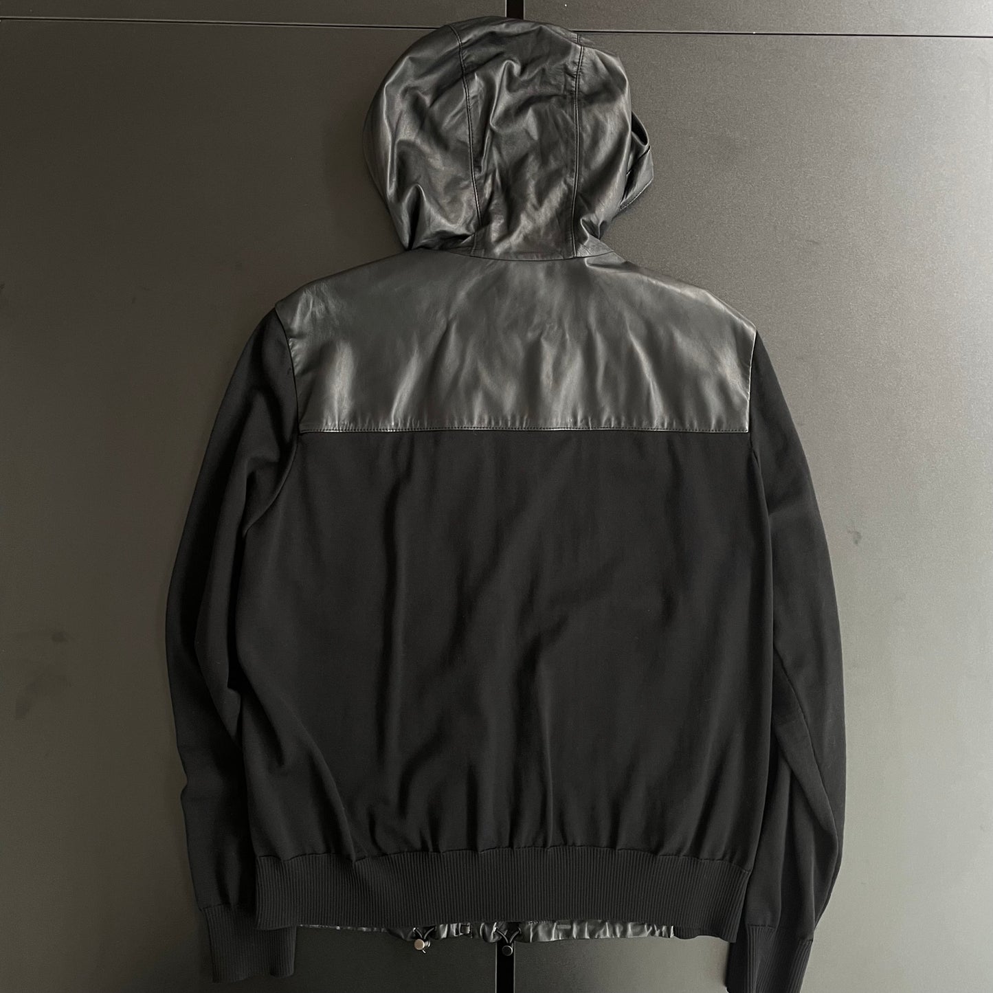 2017aw prada leather docking kint hoodie 52