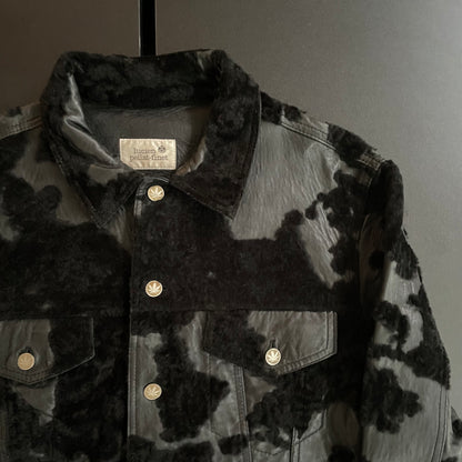 1990s lucien pellat finet fur docking leather jacket L