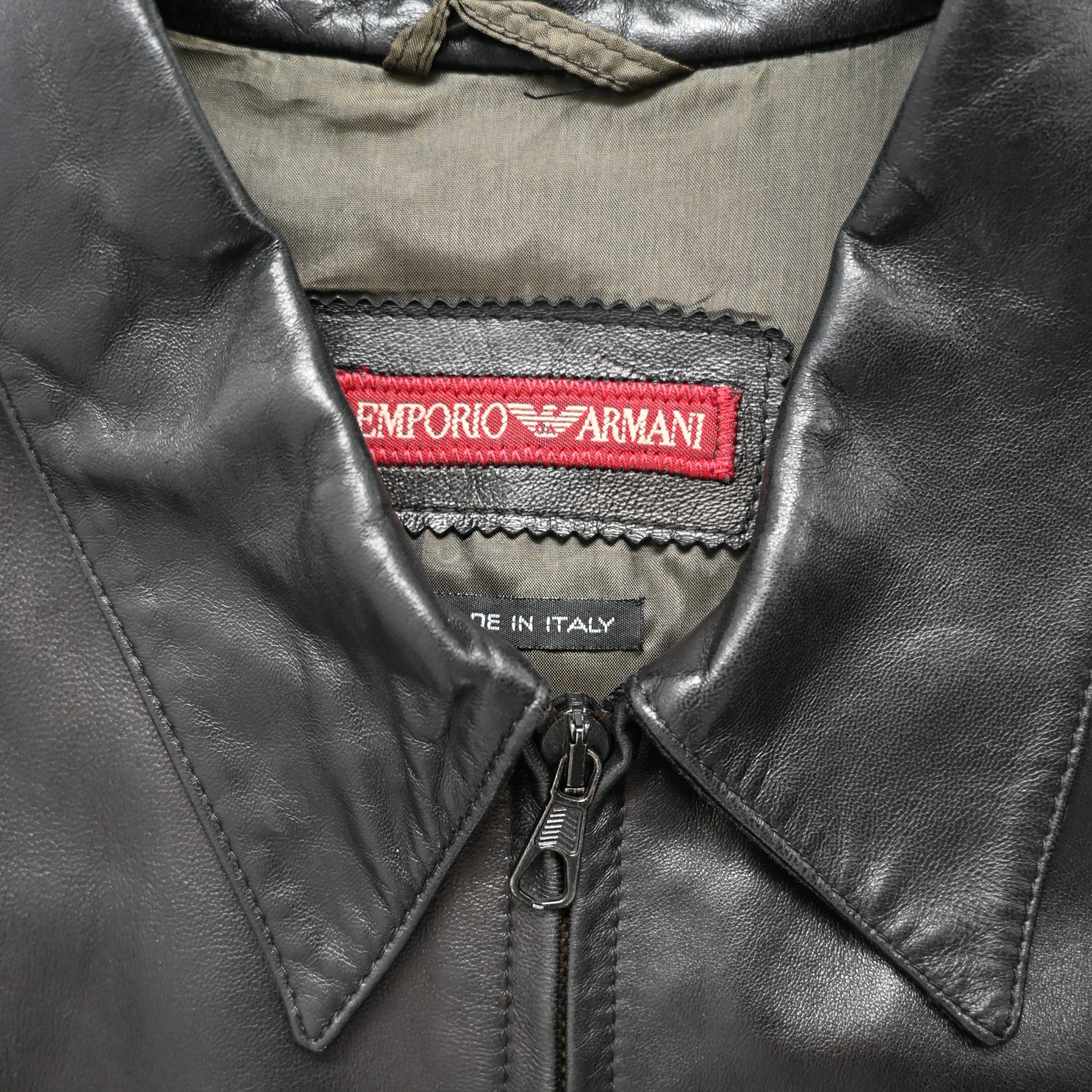 1990s emporio armani lamb leather jacket 52 – vexed_store