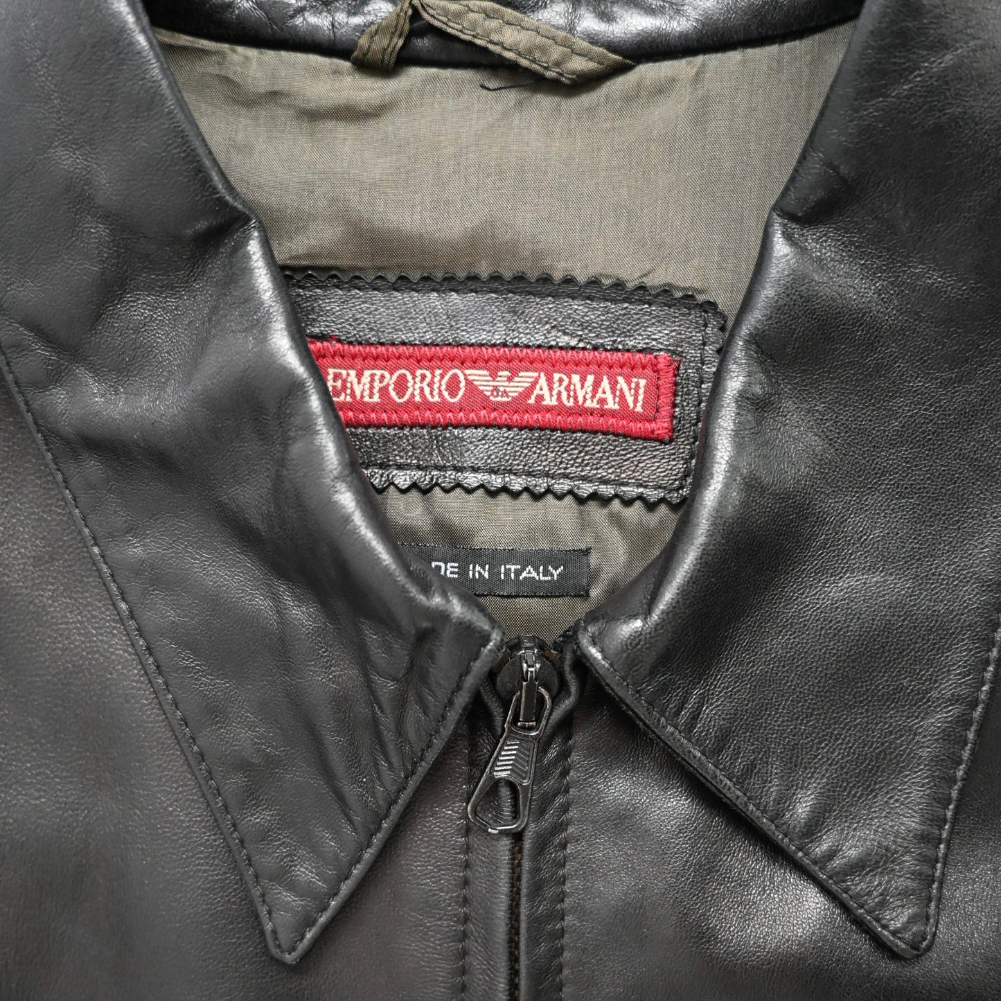 1990s emporio armani lamb leather jacket 52