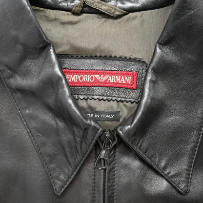 1990s emporio armani lamb leather jacket 52