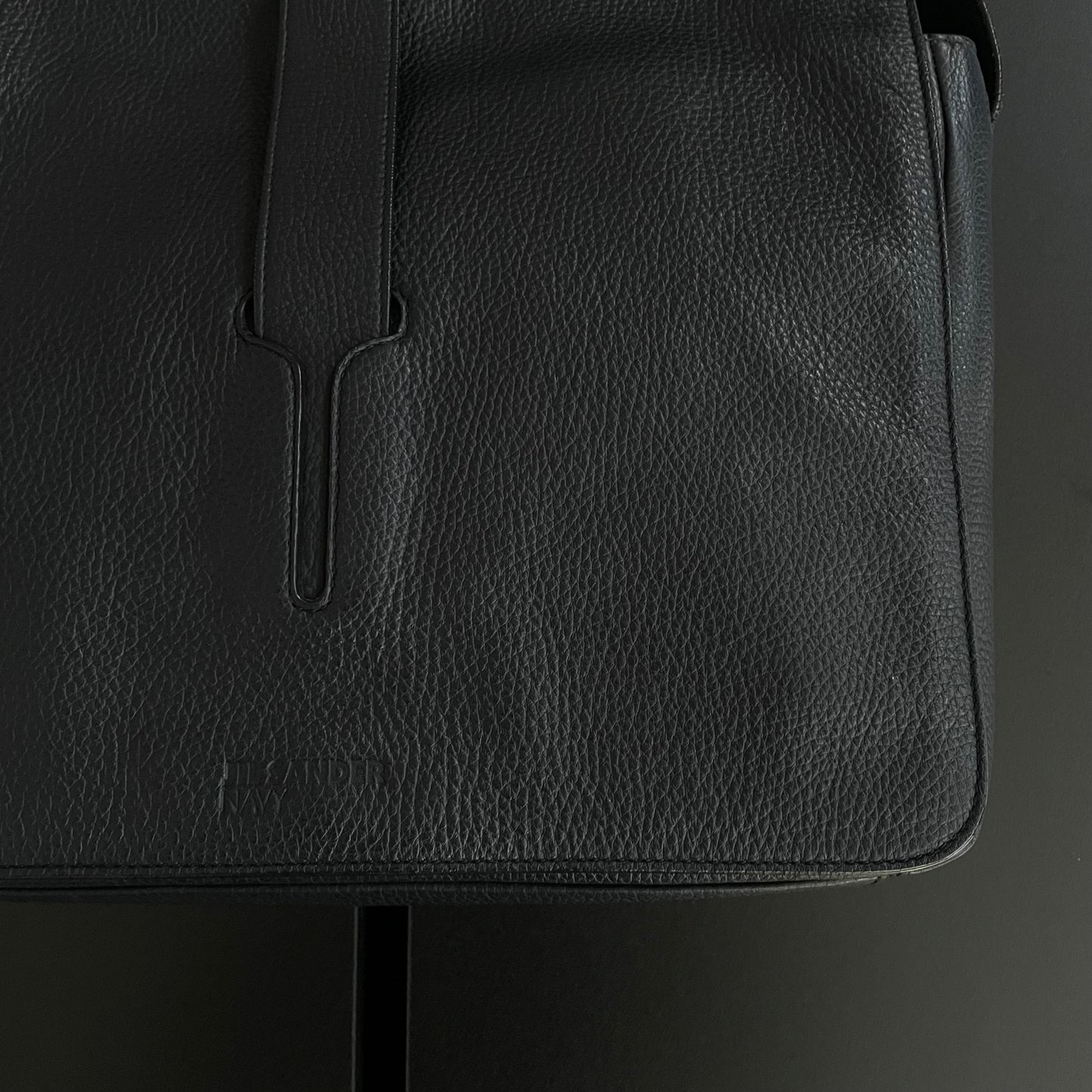 2000s jil sander leather messenger shoulder bag