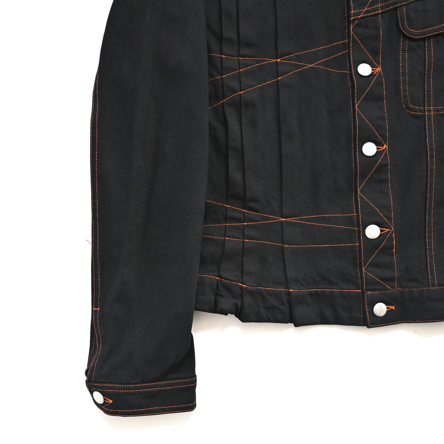 2000s jean paul gaultier folded panel denim jacket 46