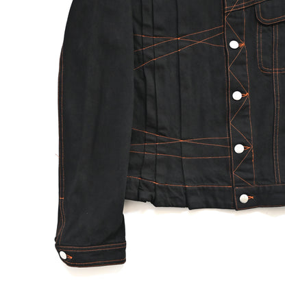2000s jean paul gaultier folded panel denim jacket 46