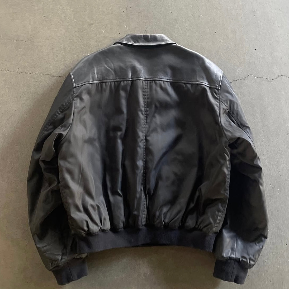 2000s prada leather docking bomber blouson XL