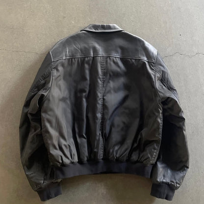 2000s prada leather docking bomber blouson XL