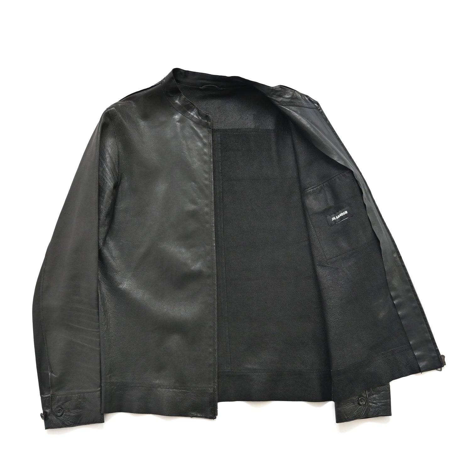 1998ss jil sander lamb leather high neek jacket 44