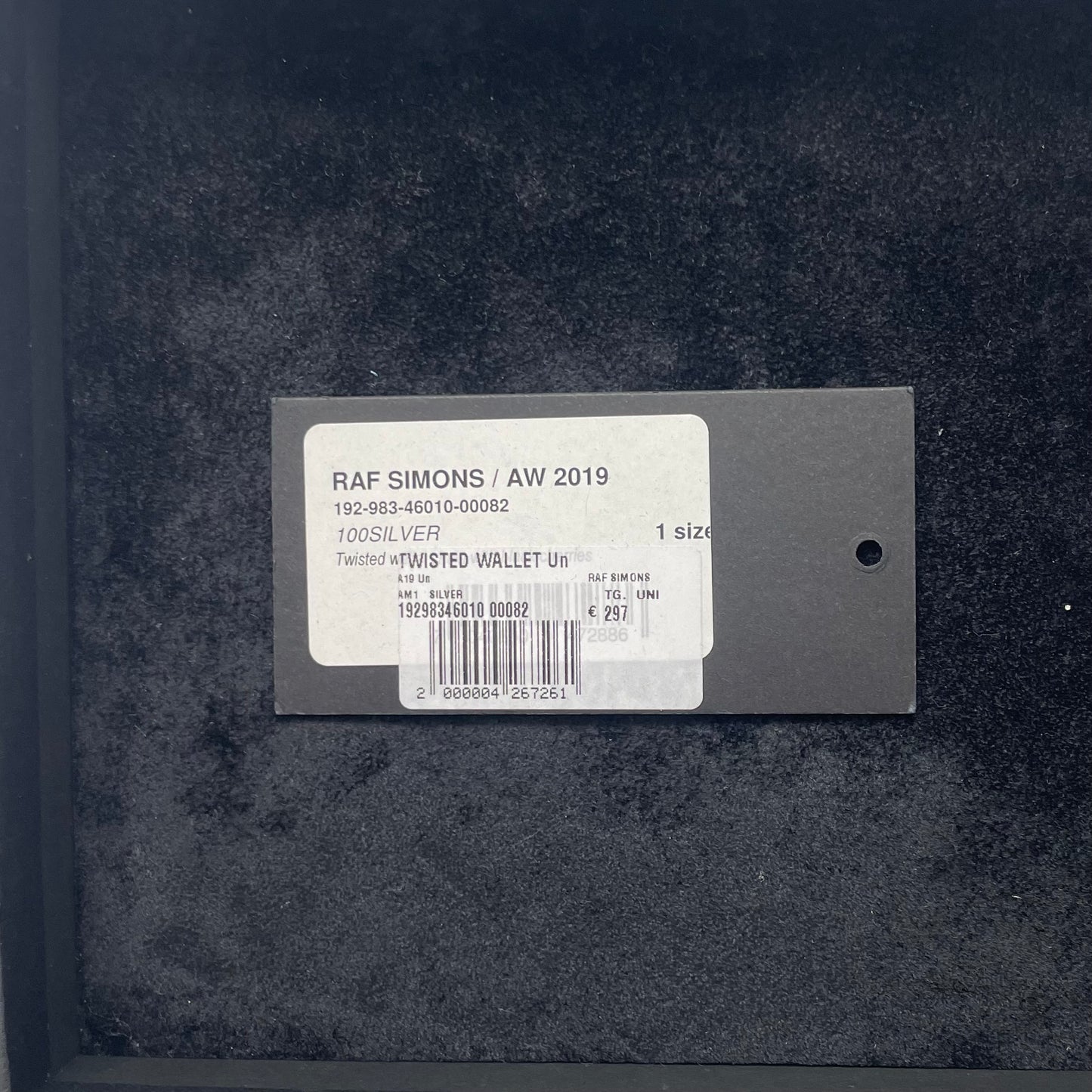 2019aw raf simons twisted black cherry wallet chain