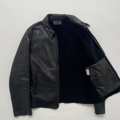 2000s prada leather mouton jacket 50