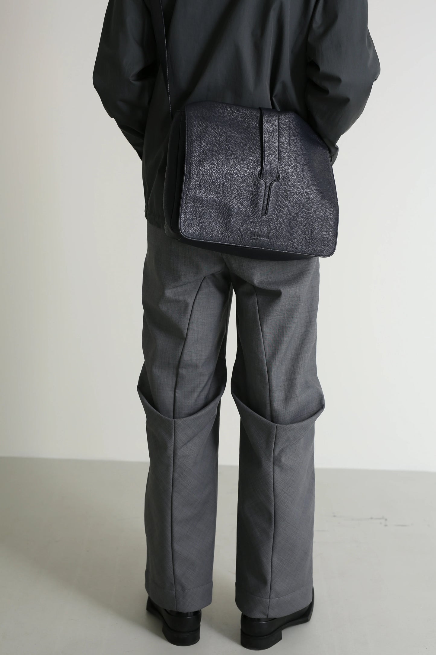 2000s jil sander leather messenger shoulder bag