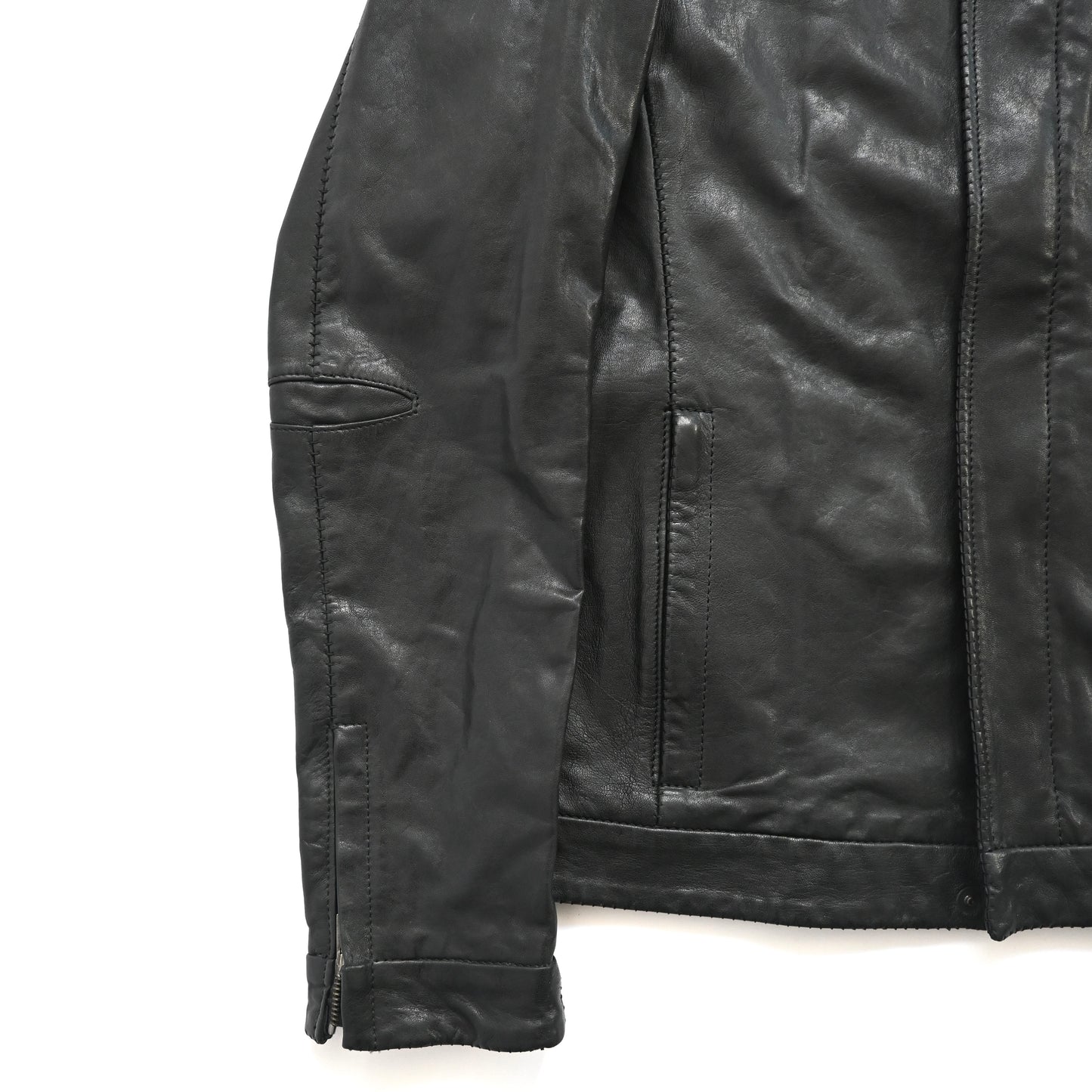 1990s salvatore ferragamo gemuine leather jacket 48