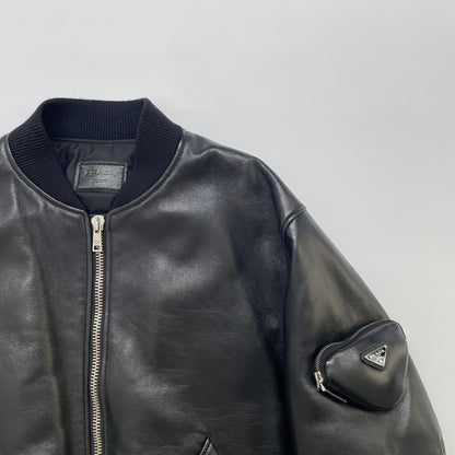 2021aw prada nappa leather bomber jacket 50 by raf simons